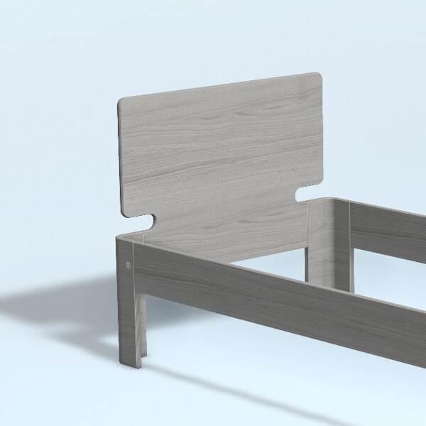 Auping Auronde sengegavl - høj model - chalk grey oak