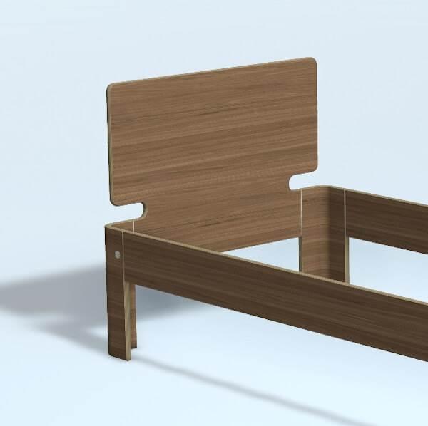 Auping Auronde sengegavl - høj model - valnød - 90 cm