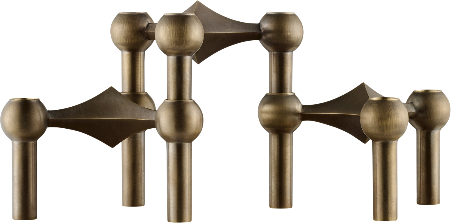 Stoff Nagel Candle Holder/stage set With 3 pcs Bronzed bra