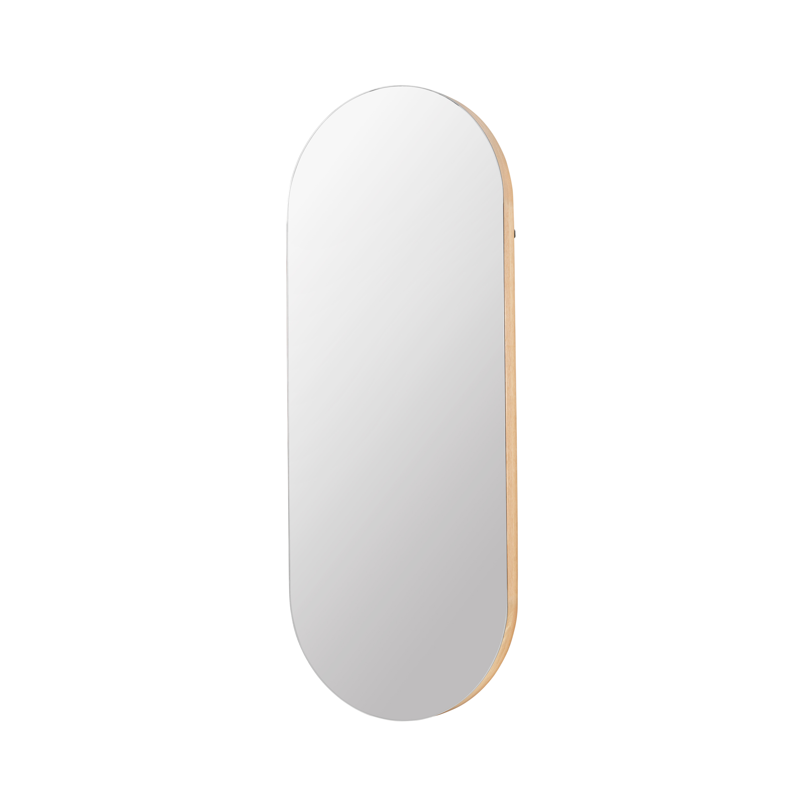 BROSTE COPENHAGEN oval Alva vægspejl - spejlglas og natur eg (62x158)