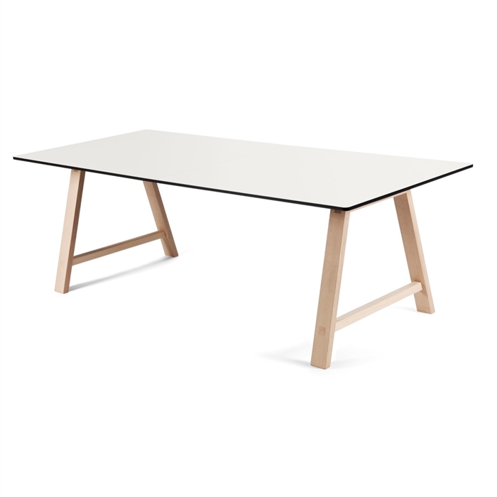Andersen Furniture T1 spisebord - Hvid laminat / Eg hvid mat lak - 95x180 cm