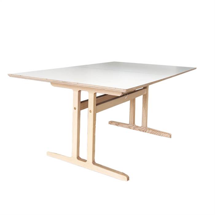 Haslev Symphony 460 spisebord - hvid laminat + 1 stk tillægplade