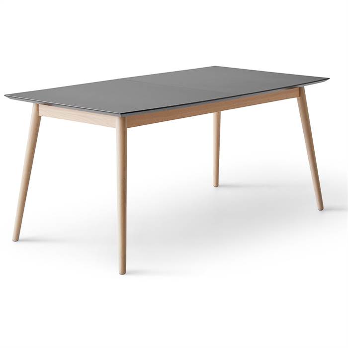 Meza by Hammel spisebord - Boat - 210 x 100 cm. - Grafit Antifinger laminat - Ben i hvidpigm. eg