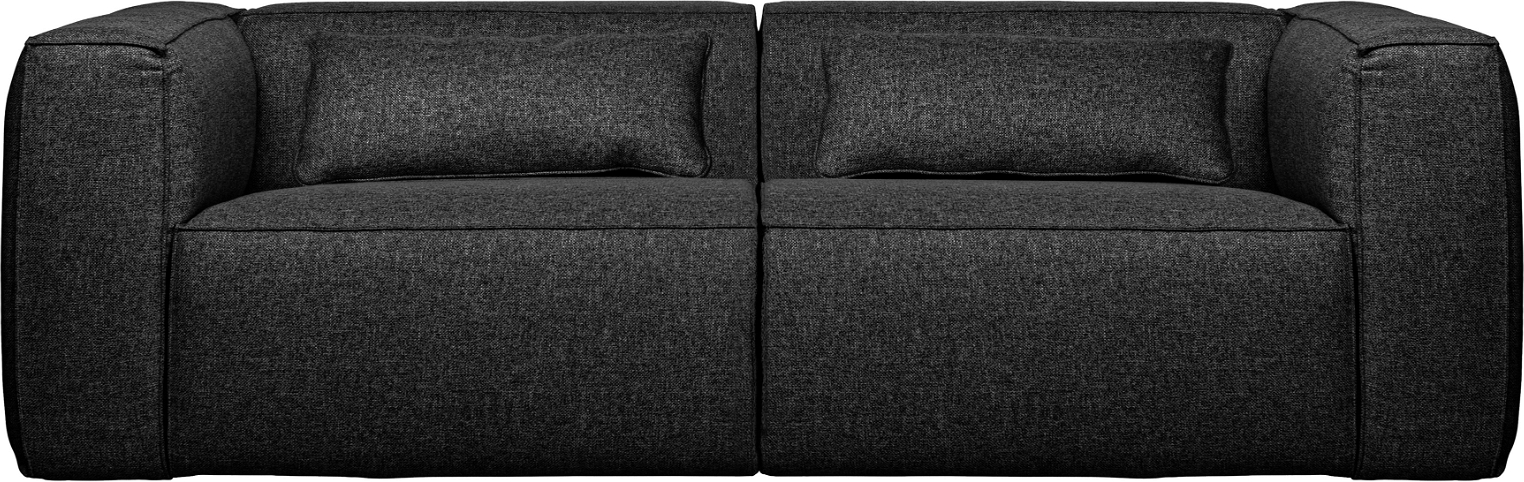 Mørkegrå 3,5-personers stofsofa med puder