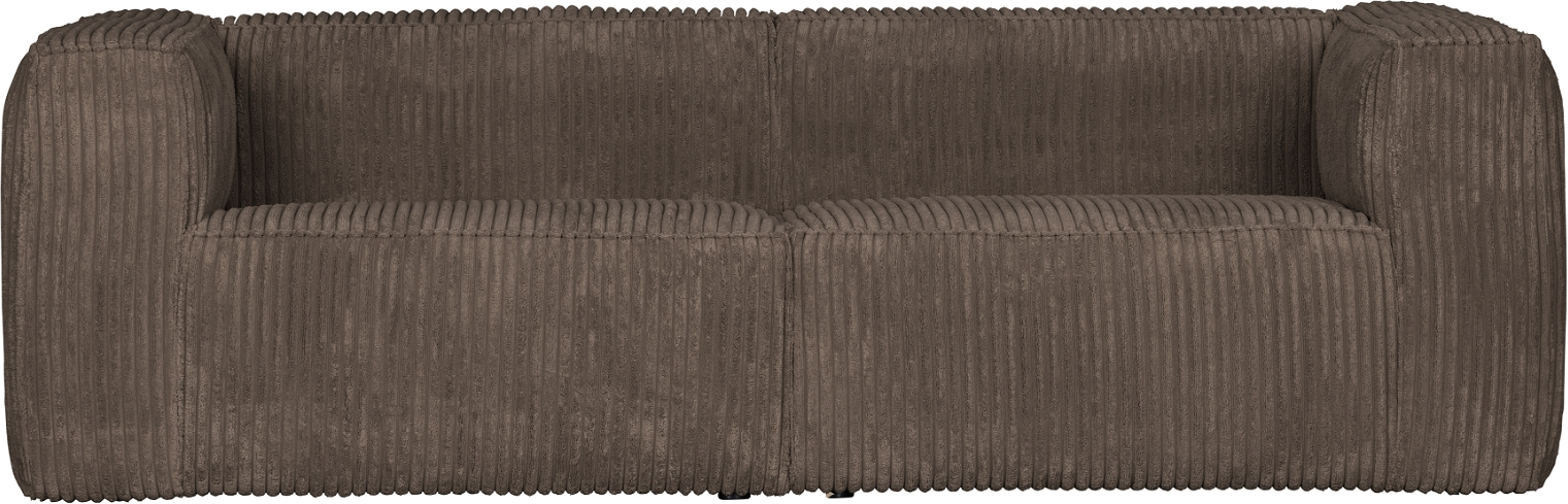 Bønne, 3,5-personers fløjlsofa, brun, H73x96x246 cm