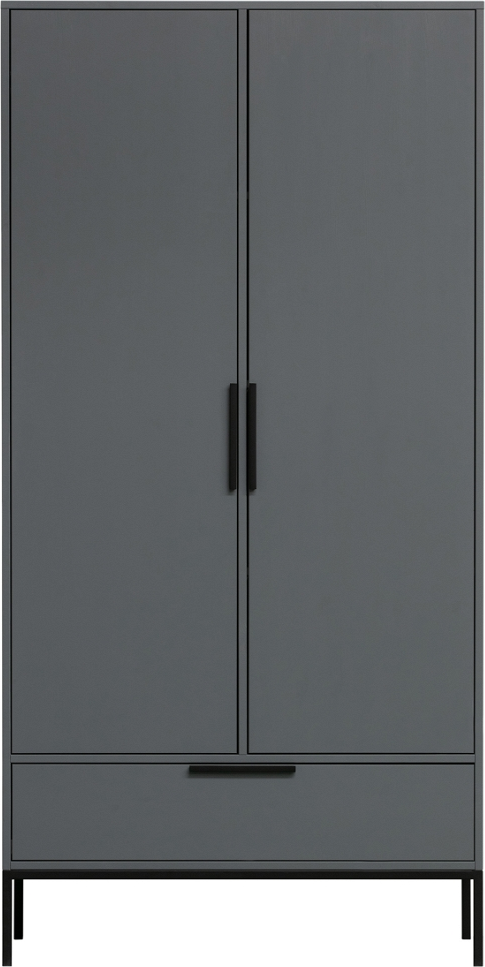 Adam, Højskab, 2 Døre, Grå, H200x53x100 cm