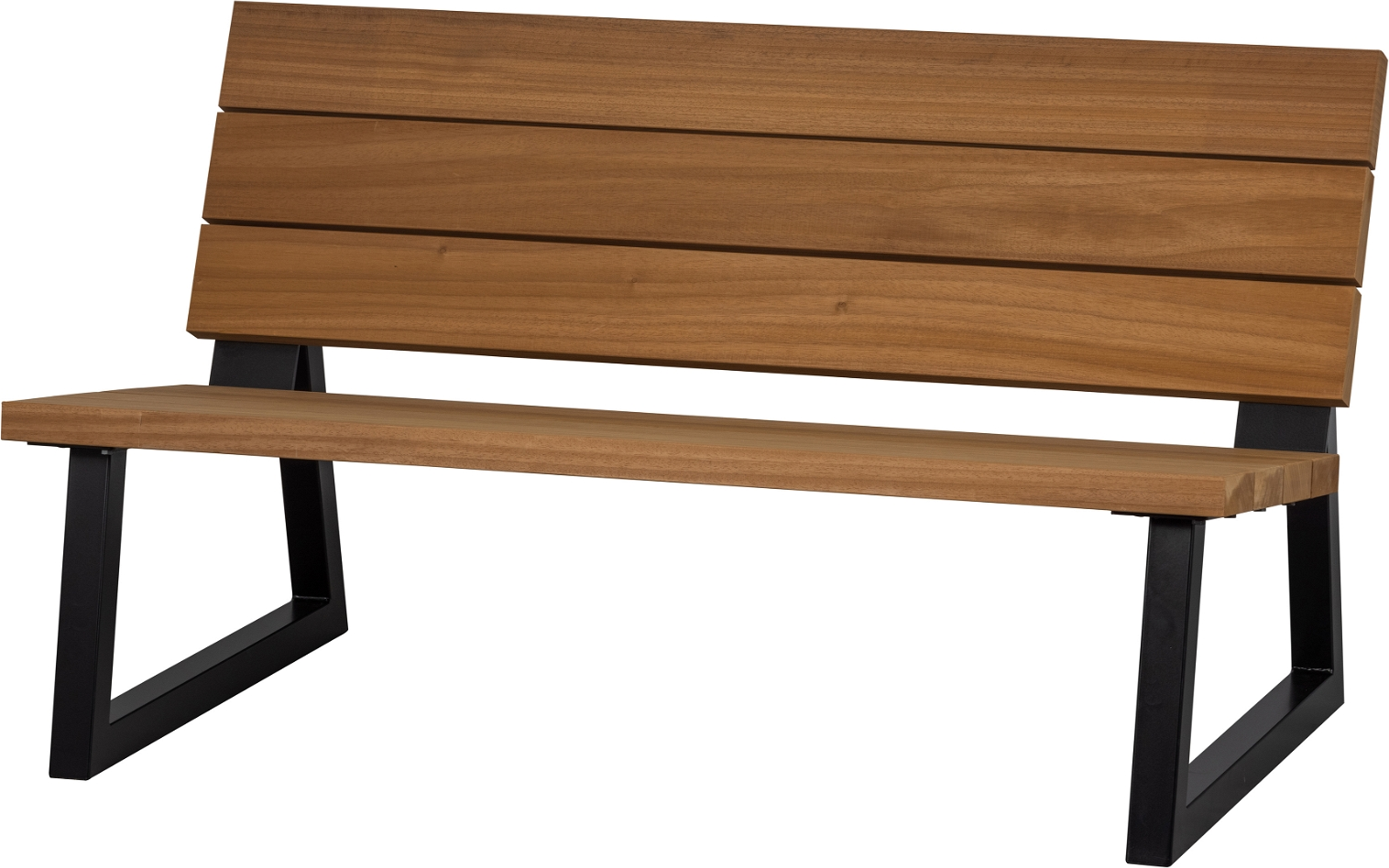 Udendørs sofabænk, natur/sort, H78x138x82 cm