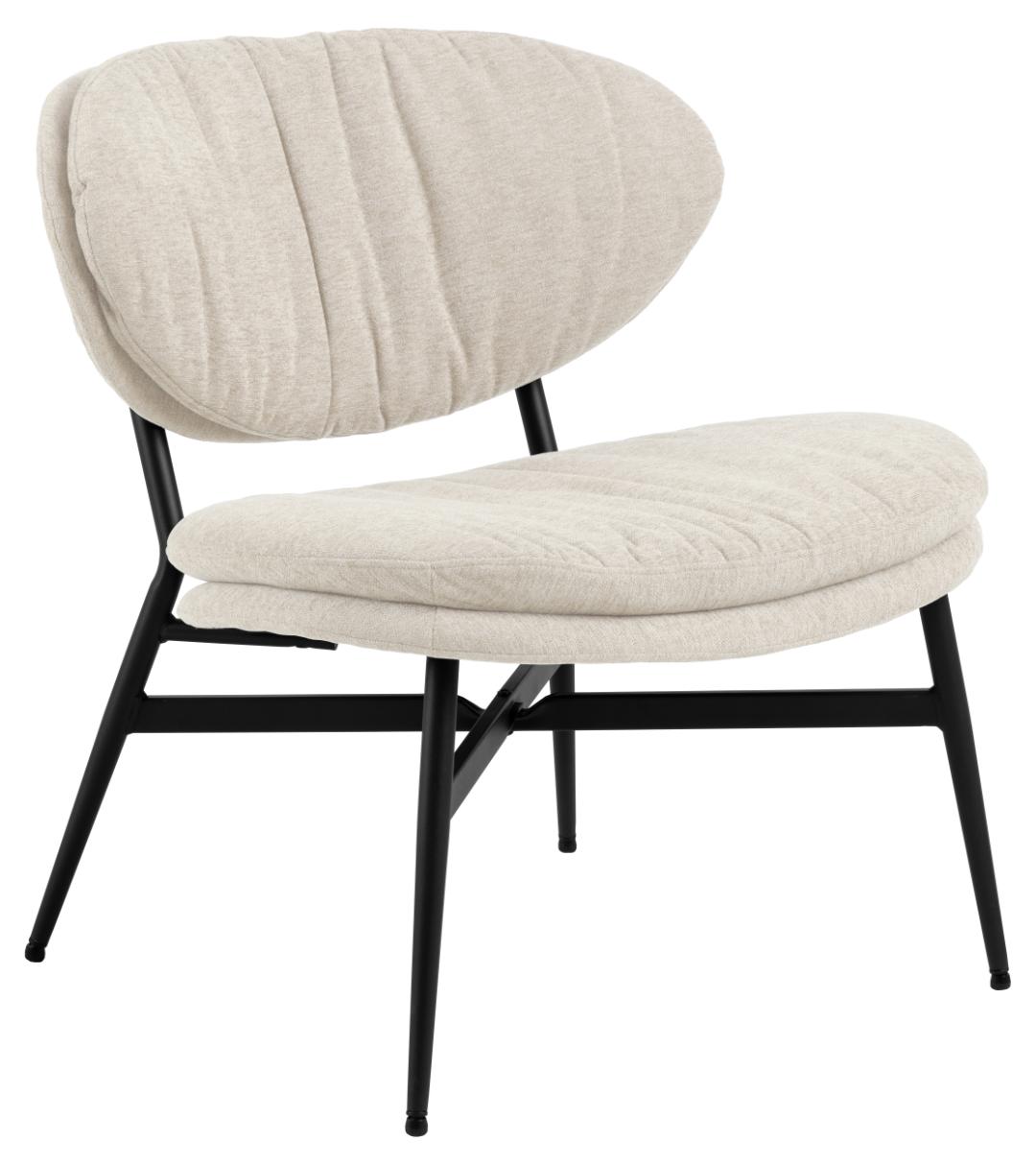 ACT NORDIC Burma loungestol - beige stof og mat sort stål