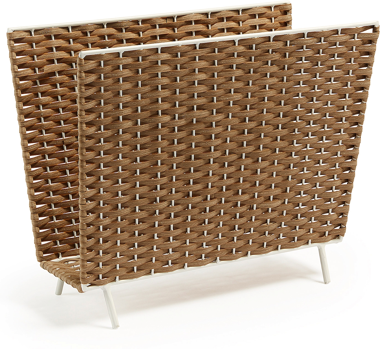 Shibori, Magasinholder, natur/hvid, H35x42x20 cm
