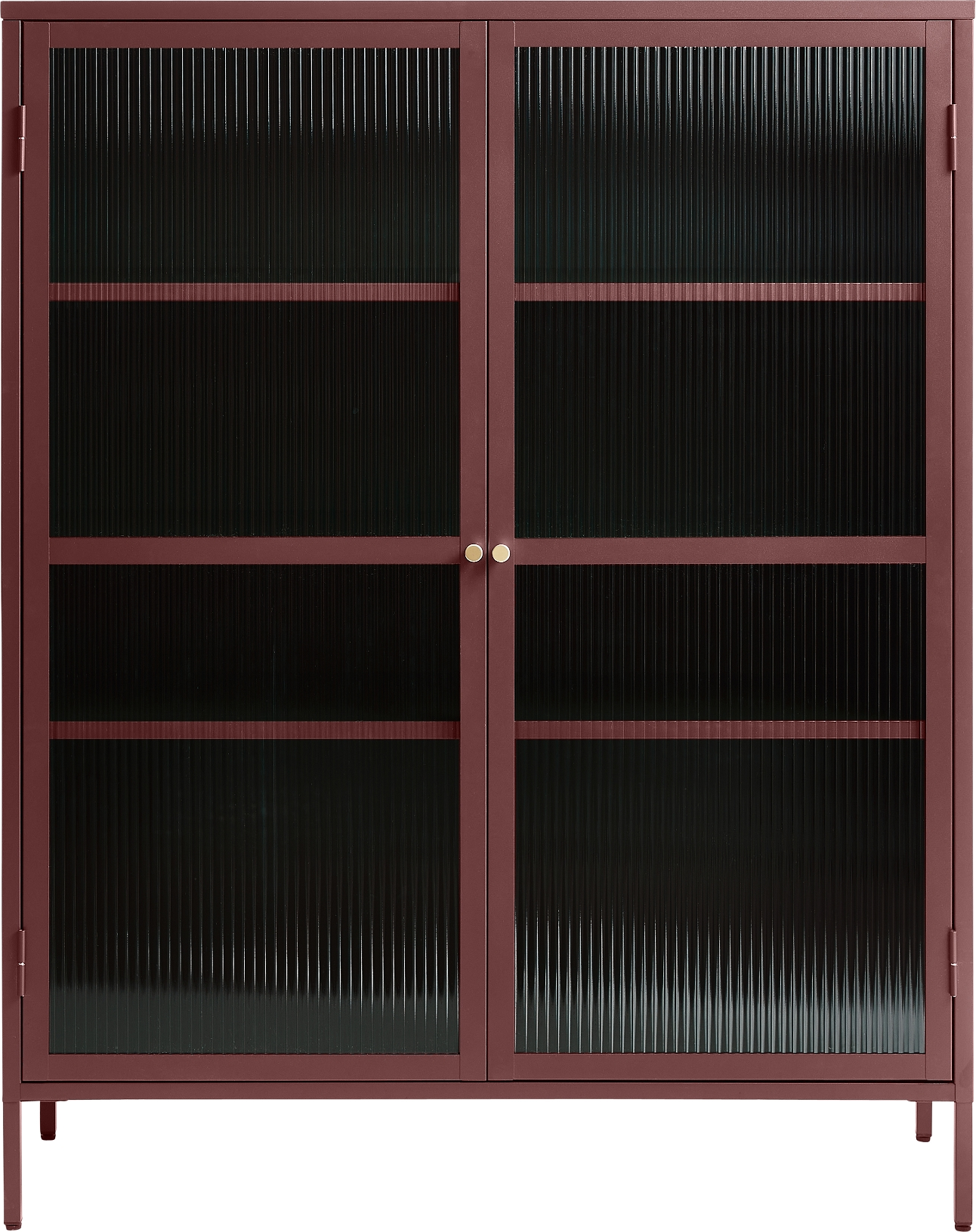 Bronco, Vitrineskab, vinrød, H140x111x40 cm, glas