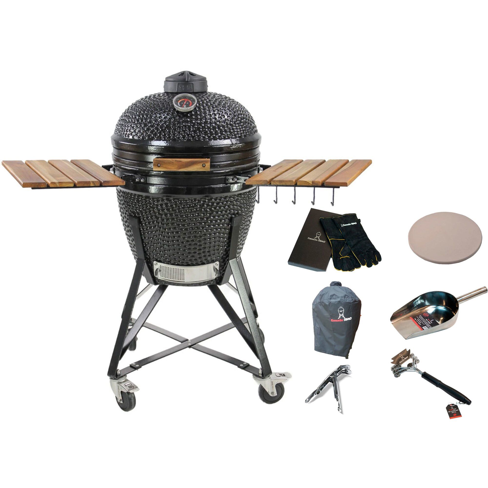 Midi kulgrill m. tilbehørspakke, sort