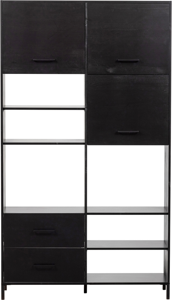 Aiko Højskab, Sort, 194x35x110 cm, Fyrretræ
