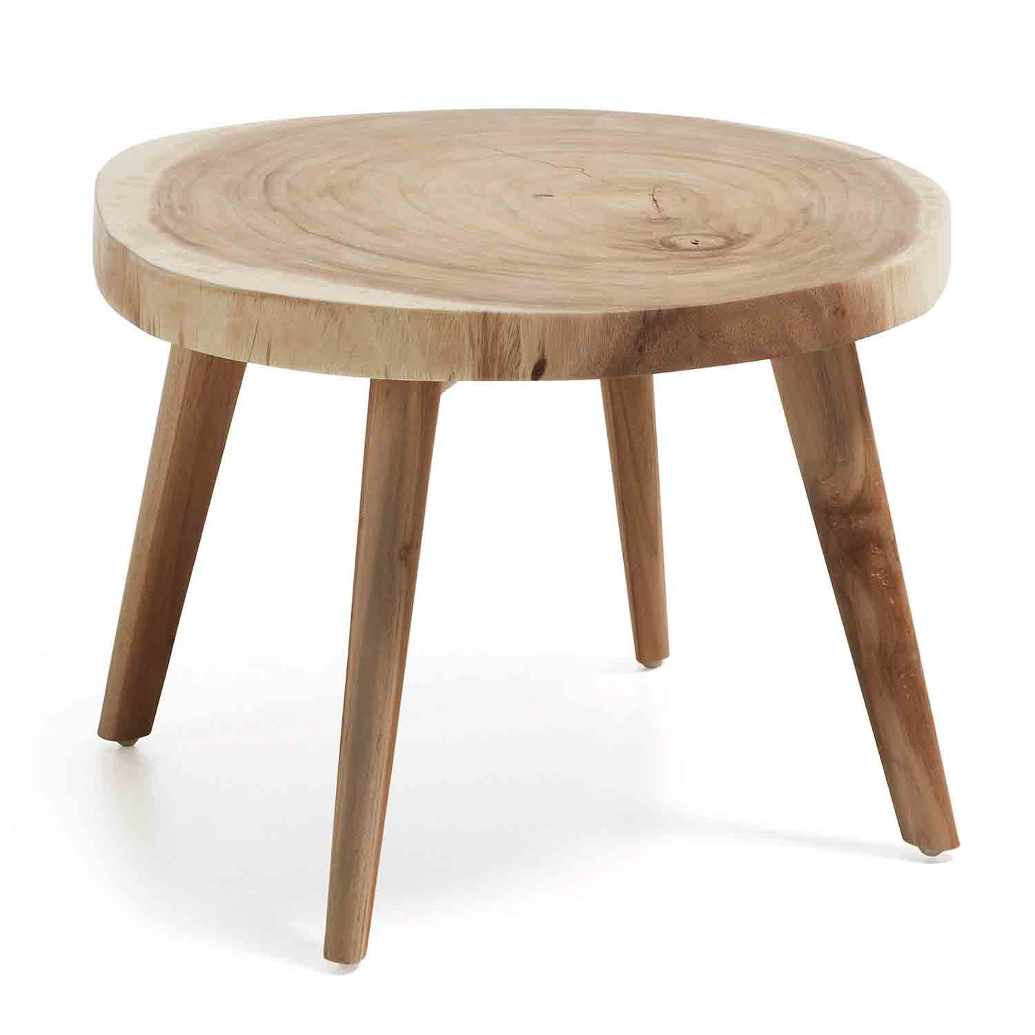 KAVE HOME rund Creswell sidebord - natur suartræ og teaktræ (Ø65)
