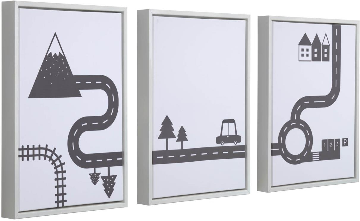 Tredelt vægkunst Kave Home Nisi 42x30 cm moderne nordisk illustration til børneværelset