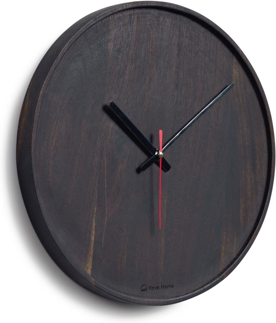 Vægur Kave Home Zakie - Massivt sort akacietræ 30Ã30 cm