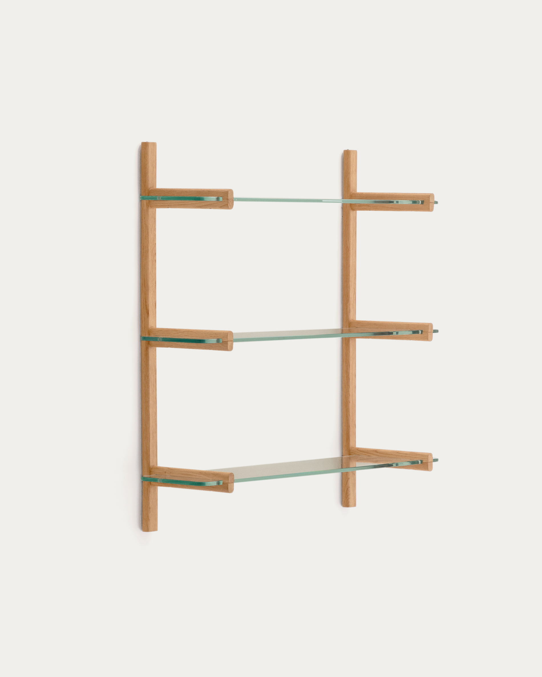 KAVE HOME Sitra modul reol, m. 3 glashylder - natur egetræ (90cm)