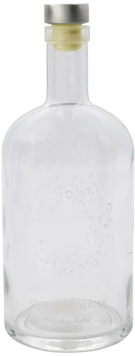Flaske med låg Nicolas Vahé Sparkling  -  glasflaske med gummiprop, H21,9 cm